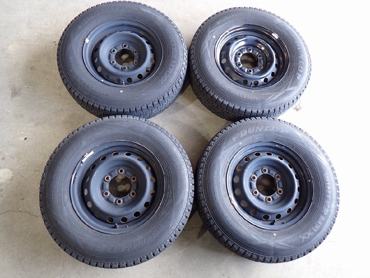 YS19920【送料無料195/80R15 107/105LT】ハイエース レジアスなどに 中古スタッドレスセット ●15×6J 139.7/6H ET約35●拍卖