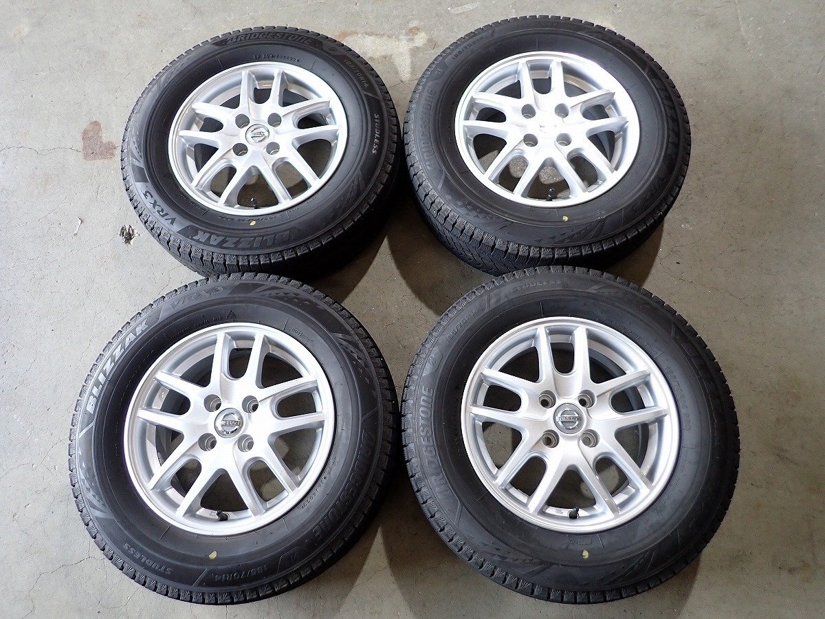 YS20160【送料無料185/70R14】ニッサン純正 ノート ティーダなどへ 2022年製 BS 中古スタッドレス ★14×5.5J 100/4H ET40★拍卖