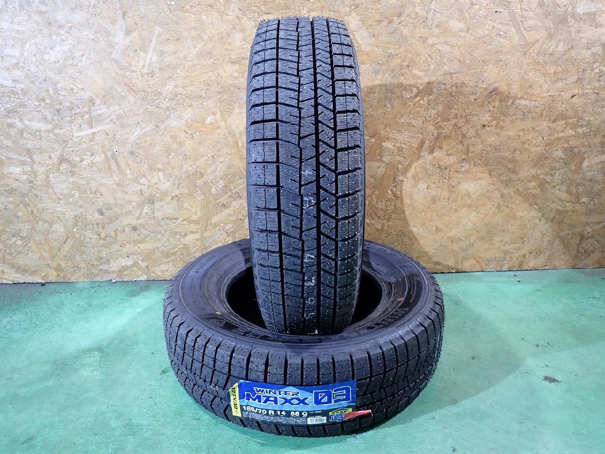 RK11565【送料無料185/70R14】2本 ダンロップ ウィンターマックス WM03 未使用 アウトレット品 ノート ティーダ等に ≪即決≫拍卖