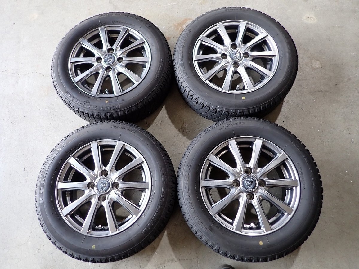 YS20254【送料無料175/65R14】パッソ ヴィッツ フィット フィットアリアなど 中古スタッドレスセット ●14×5.5J 100/4H ET38●拍卖