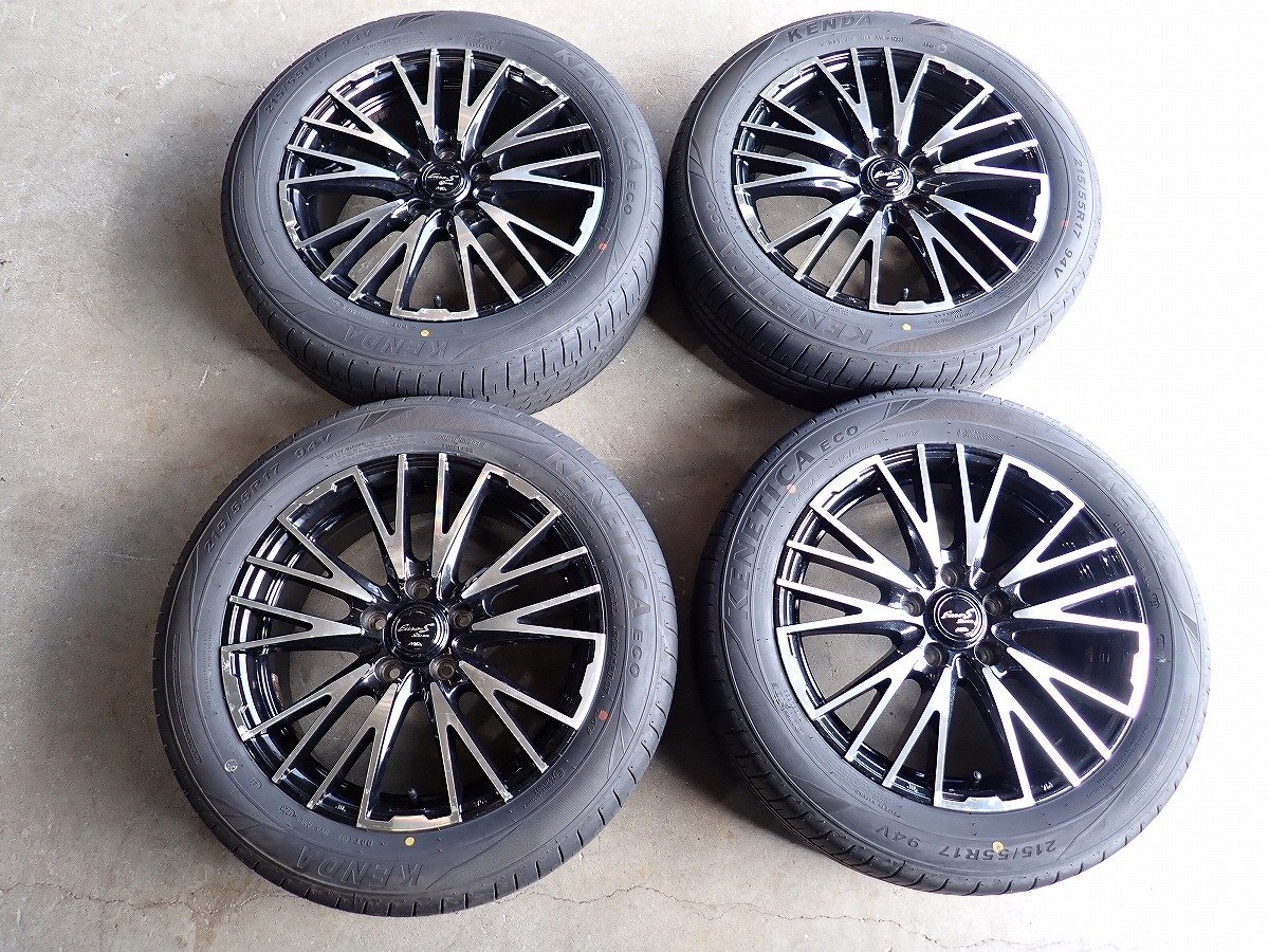 YS20369【送料無料215/55R17】エスティマ オデッセイ ヴェゼルなどに 2023年製 中古夏タイヤ ●17×7J 114.3/5H ET50●拍卖