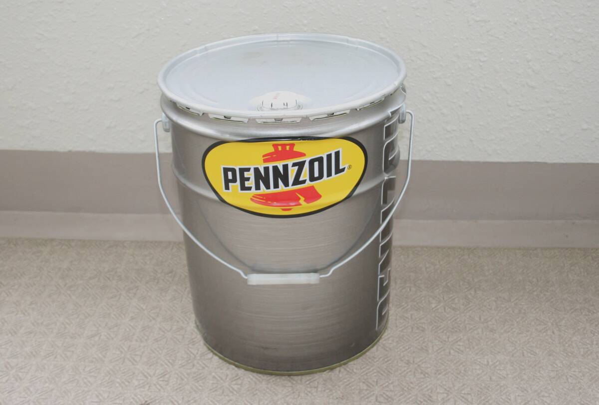 ペンズオイルプラチナム空きペール缶 PENNZOIL 椅子インテリアなどに 空きオイル缶 20L缶 ペンゾイル拍卖