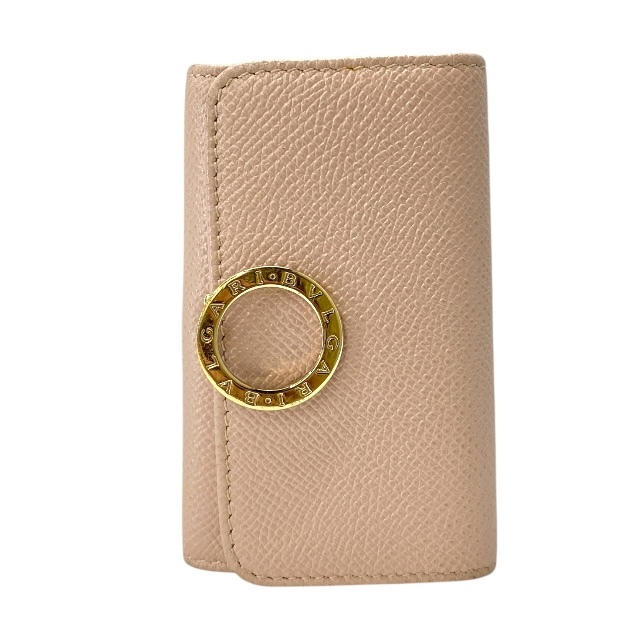 ブルガリ 288154 ブルガリブルガリ 6連 キーケース 三つ折り ロゴクリップ 型押しカーフレザー レザー ピンク クリスタルローズ BVLGARI拍卖