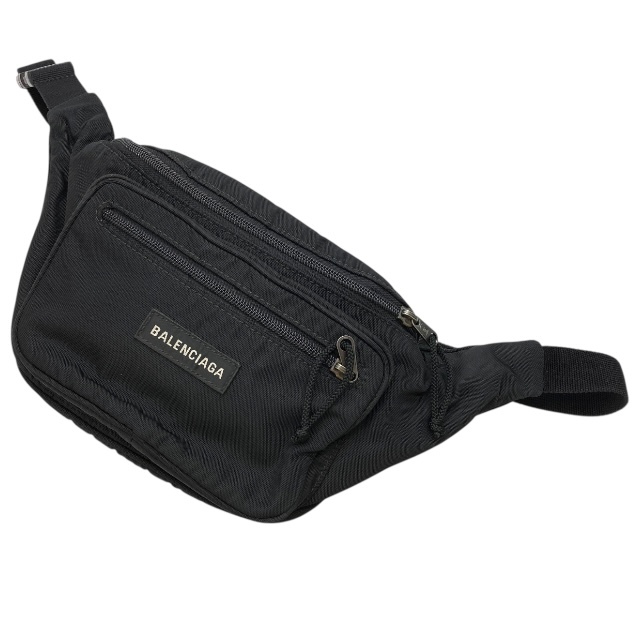 バレンシアガ 482389 エクスプローラー ボディバッグ ウエストバッグ ウエストポーチ ナイロン キャンバス ロゴ ブラック BALENCIAGA拍卖