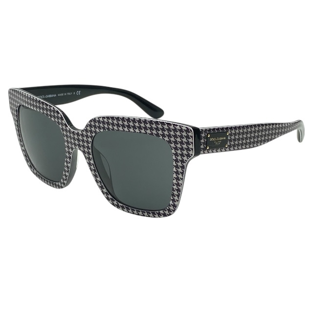 ドルチェ&ガッバーナ ドルガバ D&G DG4286-F 3079/87 サングラス アイウェア ハウンドトゥース スクエア ブラック ロゴ DOLCE&GABBANA拍卖