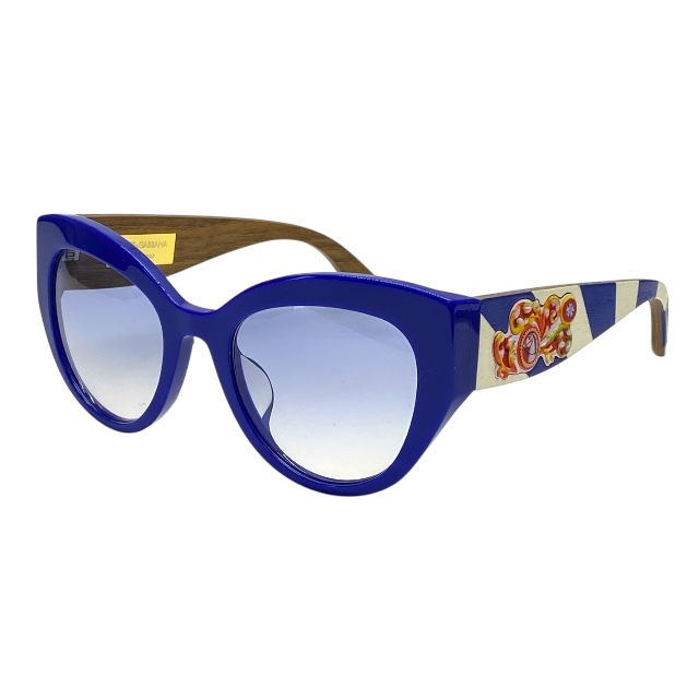 ドルチェ&ガッバーナ ドルガバ D&G DG4278-F 3040/19 サングラス アイウェア シチリアン カレット キャットアイ ブルー ロゴ DOLCE&GABBANA拍卖