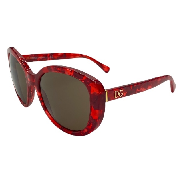 ドルチェ&ガッバーナ ドルガバ DG4248 2923/73 55□19 140 サングラス アイウェア レッド ラウンドフレーム DOLCE&GABBANA拍卖
