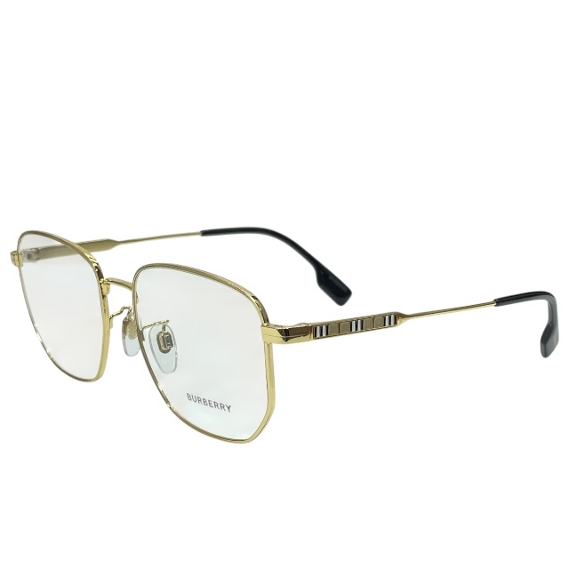 バーバリー B 1352-C 1017 56□18 145 眼鏡 メガネ アイウェア ノバチェック スクエアフレーム メタル ゴールド BURBERRY拍卖