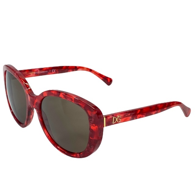 ドルチェ&ガッバーナ ドルガバ DG4248 2923/73 55□19 140 サングラス アイウェア レッド ラウンドフレーム DOLCE&GABBANA拍卖