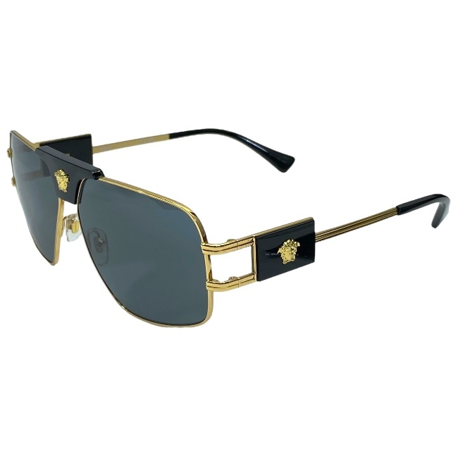 ヴェルサーチ MOD.2251 1002/87 63□12 145 サングラス アイウェア ロゴ アビエーター メドゥーサ ブラック ゴールド VERSACE拍卖