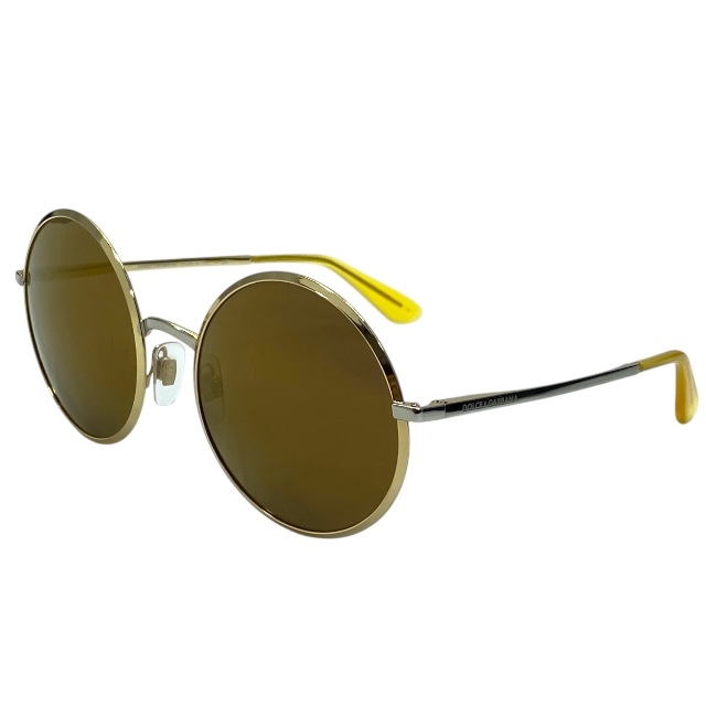 ドルチェ&ガッバーナ ドルガバ DG2155 02/N0 56□20 140 3N サングラス アイウェア ラウンドフレーム ブラウン ロゴ DOLCE&GABBANA拍卖