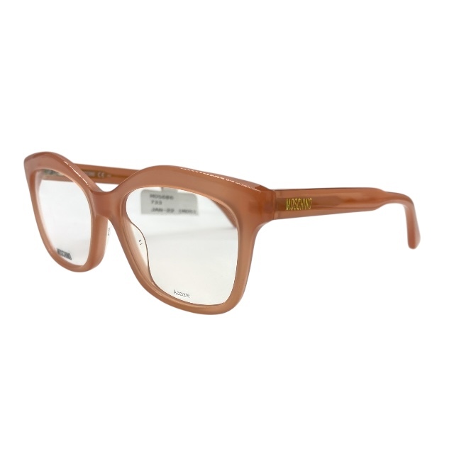 モスキーノ MOL606 733 140 53-16 眼鏡 メガネ アイウェア バタフライ フルリム スクエアフレーム アセテート ピンク ピーチ ロゴ MOSCHINO拍卖
