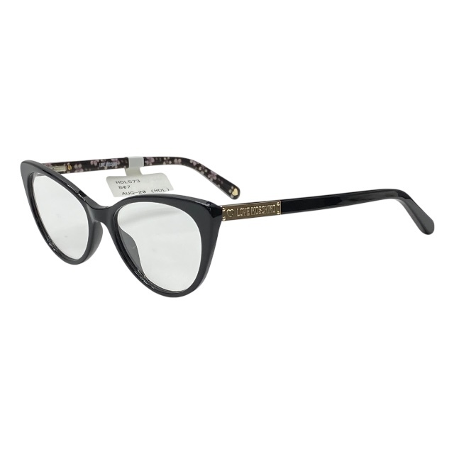 ラブモスキーノ MOL573 807 140 54-18 眼鏡 メガネ アイウェア キャットアイ プラスチック ロゴ ブラック Love Moschino拍卖