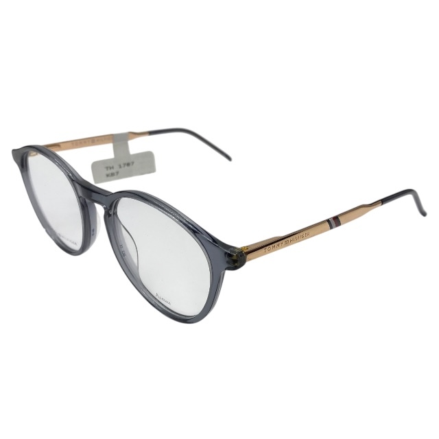 トミーヒルフィガー TH 1707 KB7 145 48-19 眼鏡 メガネ アイウェア ラウンドフレーム アセテート グレー ブルーゴールド TOMMY HILFIGER拍卖