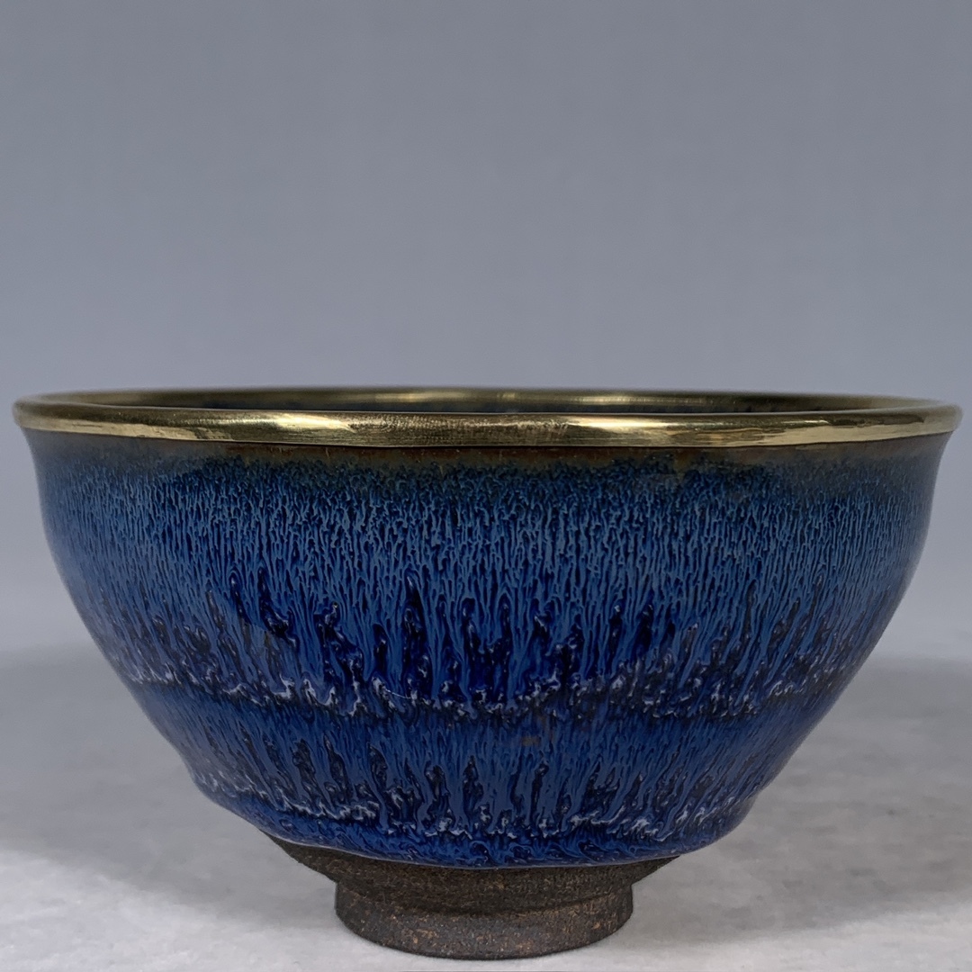 宋 古陶磁器 建窯 窯変 包口 藍釉 天目盞 盃 建盞 茶盞 時代物 東洋彫刻 古賞物 中国古玩 中国古美術 中国唐物拍卖