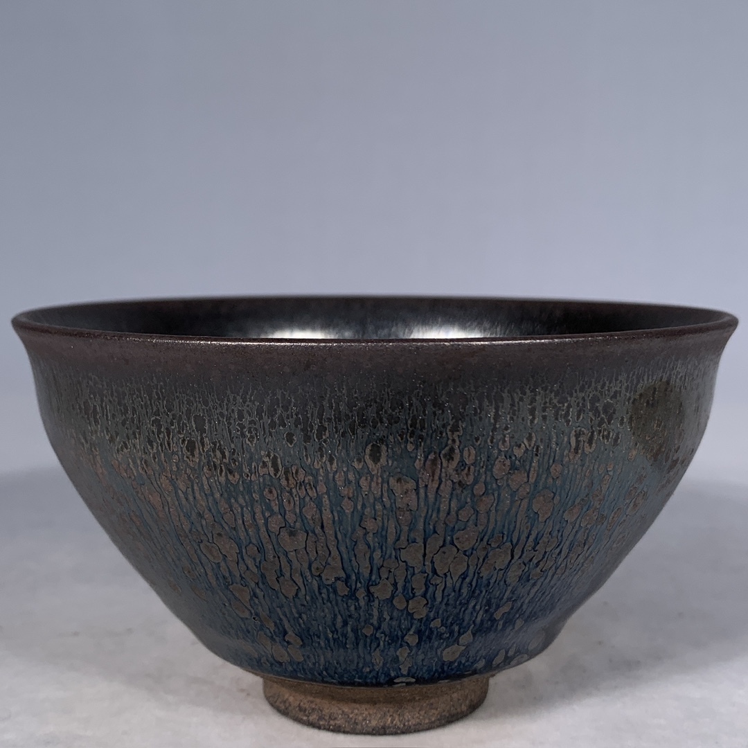 宋 古陶磁器 建窯 油滴盞 盃 建盞 茶盞 酒器 進錢 極細工 時代物 東洋彫刻 旧家蔵出し 唐物 中国古玩 古美術品拍卖