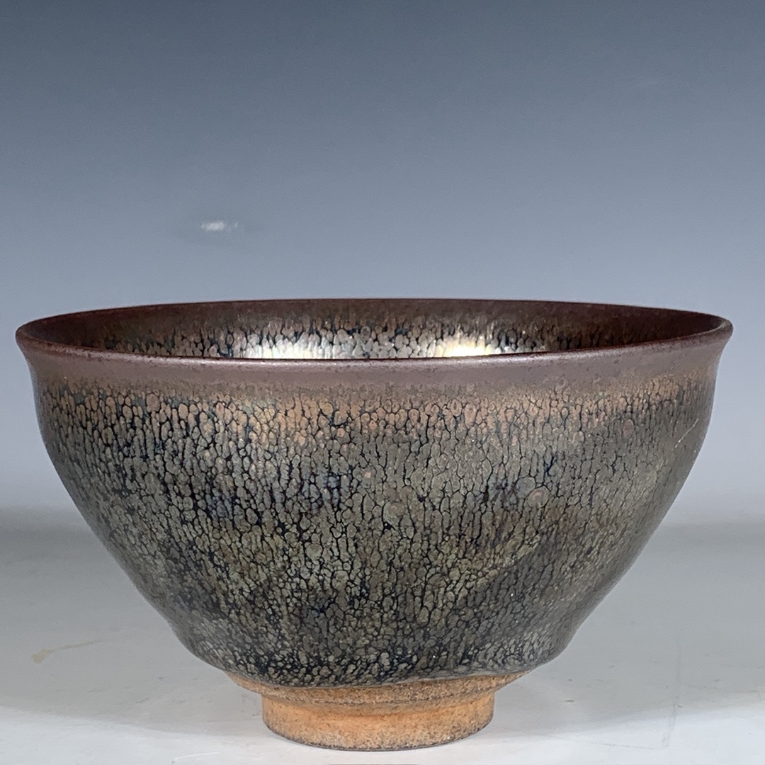 宋 古陶磁器 建窯 描金 油滴盞 盃 建盞 茶盞 進錢 極細工 時代物 東洋彫刻 旧家蔵出し 唐物 中国古玩 古美術品拍卖