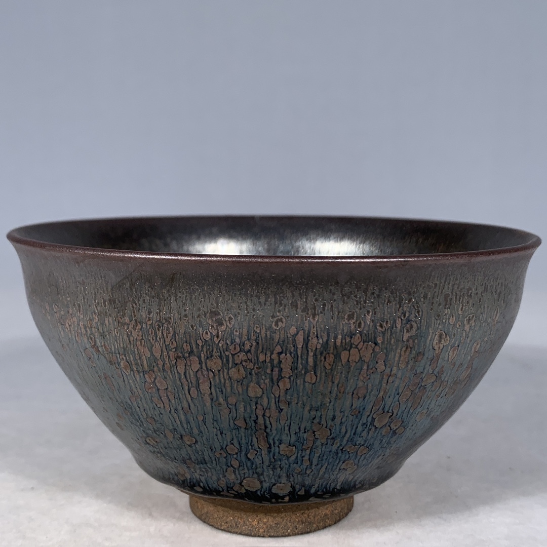 宋 古陶磁器 建窯 黑釉 曜変 盃 油滴盞 建盞 茶盞 太宗款 茶具 陶芸 極細工 時代物 東洋彫刻 旧家蔵出し 唐物 中国古玩 古美術品拍卖