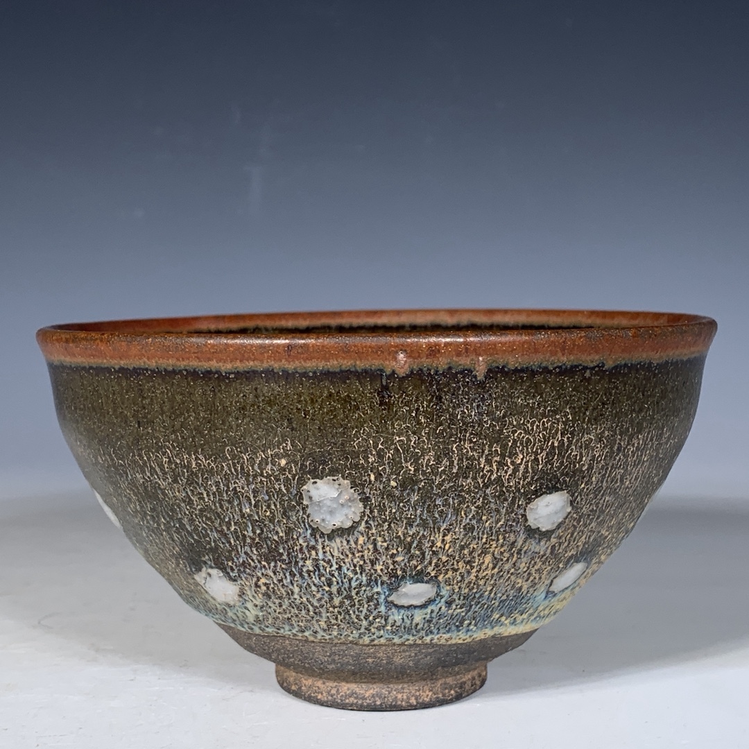 宋 古陶磁器 建窯 曜変盞 珍珠斑盞 盃 建盞 茶盞 監匠款 陶芸 時代物 東洋彫刻 旧家蔵出し 唐物 中国古玩 古美術品拍卖