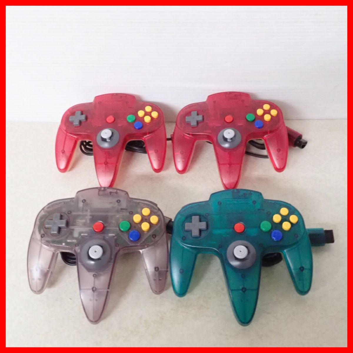 動作品 N64 ニンテンドウ64 コントローラ クリアレッド/クリアブルー/クリアパープル まとめて4個セット NINTENDO【20拍卖