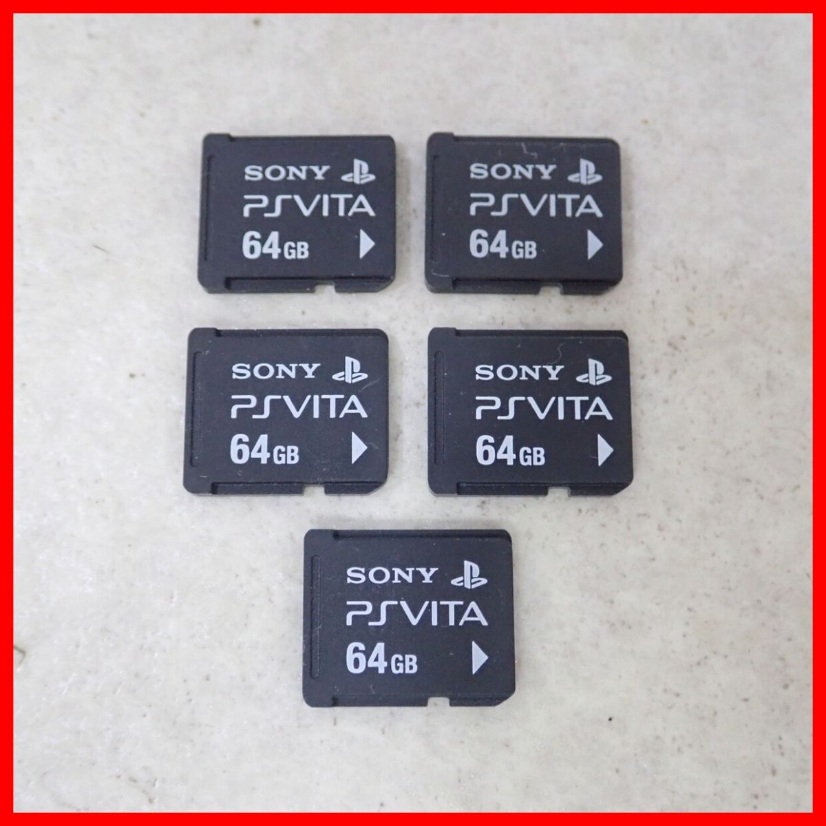 動作品 PSVITA Play Station Vita プレイステーション・ヴィータ 専用メモリーカード 64GB 5枚 まとめてセット 初期化済 SONY【PP拍卖