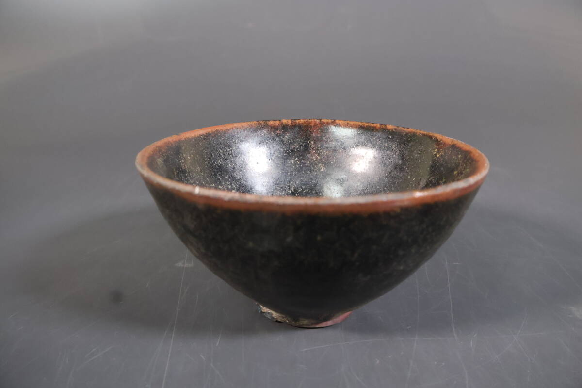 【和】(A3347) 時代古作 宋 建窯 唐物古玩 窯変天目茶碗 茶道具 茶器 天目茶碗拍卖