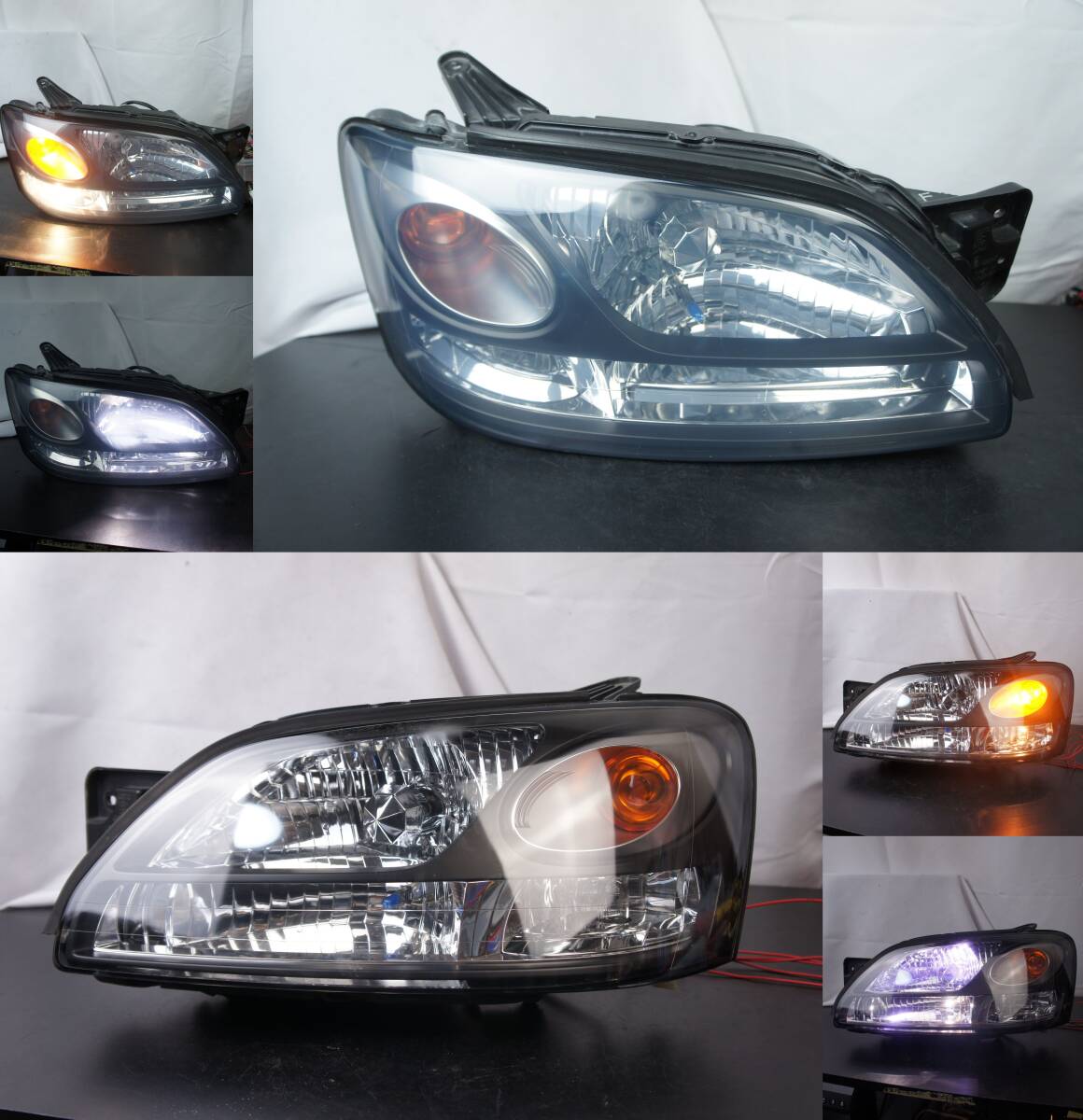 レンズ再生 点灯OK 左右セット HID ヘッドライト BH5 後期 D型 GT-B LimitedⅡ レガシィ 参考 84001AE300他 右内側曇り? @13505s拍卖