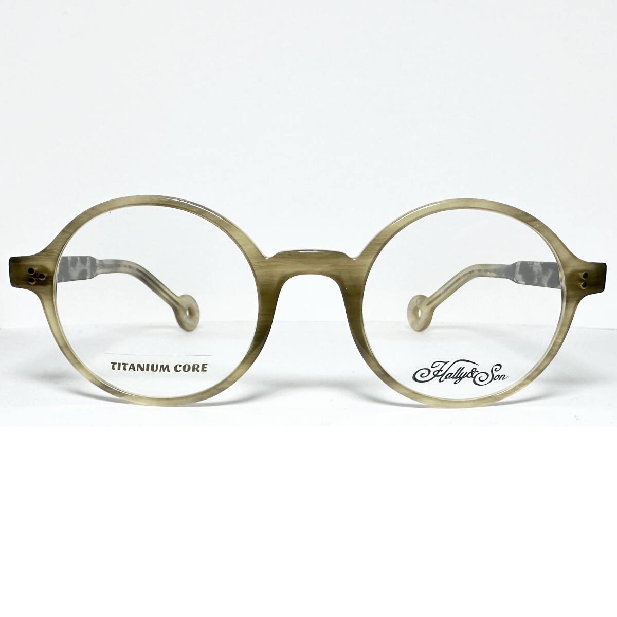 処分価格 未使用・新品】イタリア社 丸メガネ チタン芯 / 純正ケース他付属付拍卖