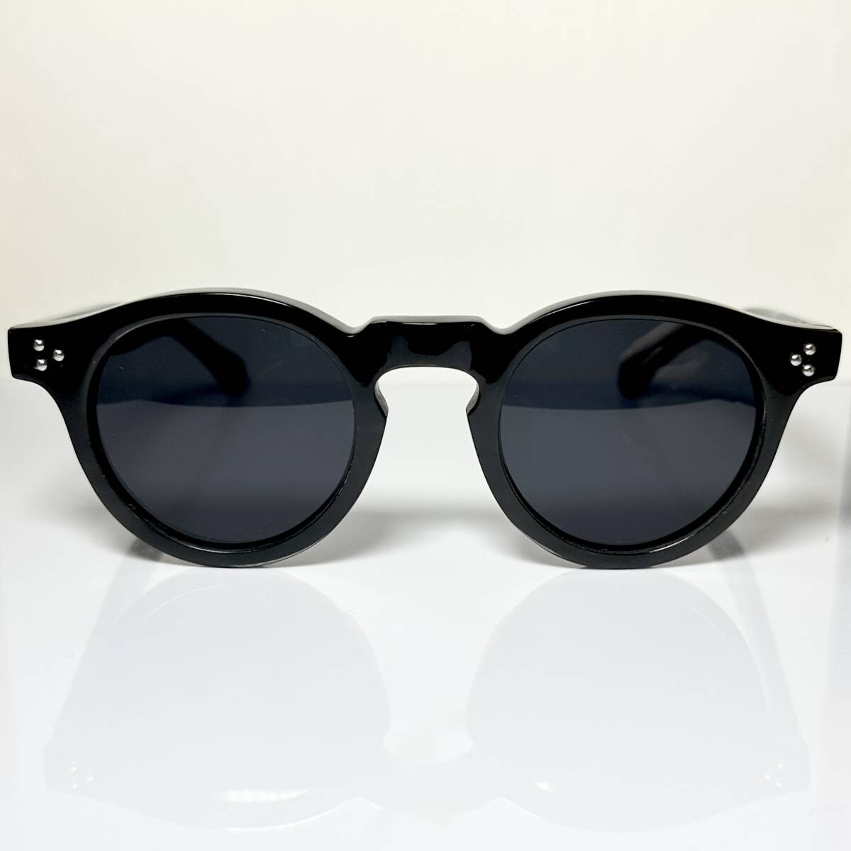 参考価格11万 LOUVRE - Parisian サングラス 黒 水牛の角 3 dots ハンドメイド 純正本物 バッファローホーン / メガネ拍卖