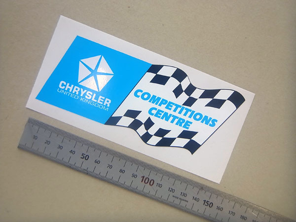クライスラーUK コンペティション・センター ウィンドーステッカー 1970年代 ヒルマン・インプ、ハンター など拍卖