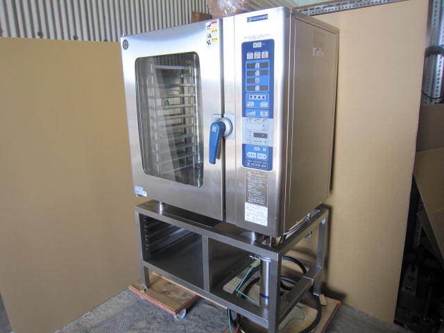 ニチワ電機 スチームコンベクションオーブン 架台付き SCOS-1010RH-ROS 三相200V 営業所止め(1210AT)7BE-14拍卖