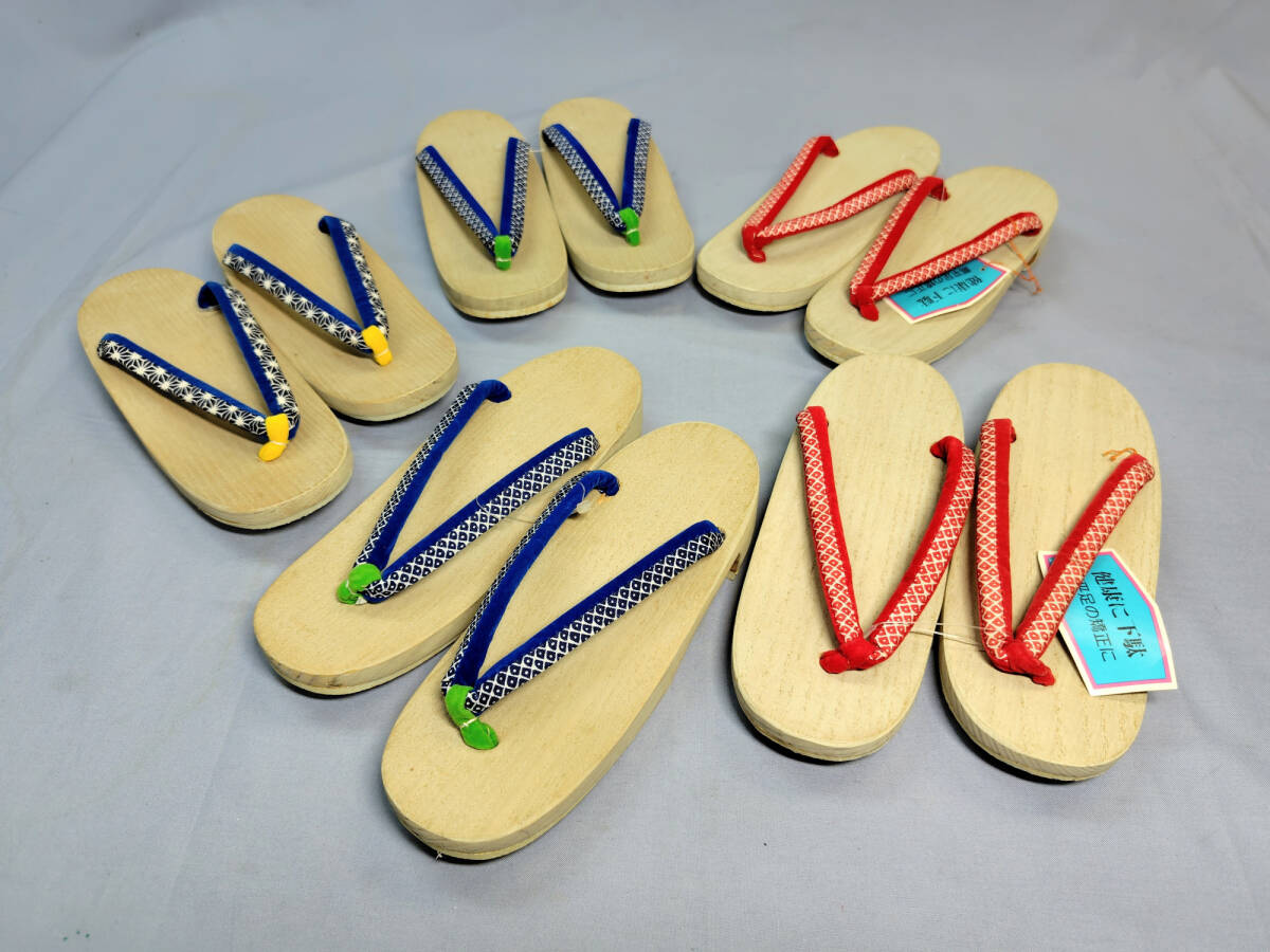 〇① 子供用 桐下駄 5足 9才〜10才用 4号 21㎝ 長期保管品のため底ゴムに劣化あり 下駄 キッズ 夏祭り〇未使用保管品拍卖