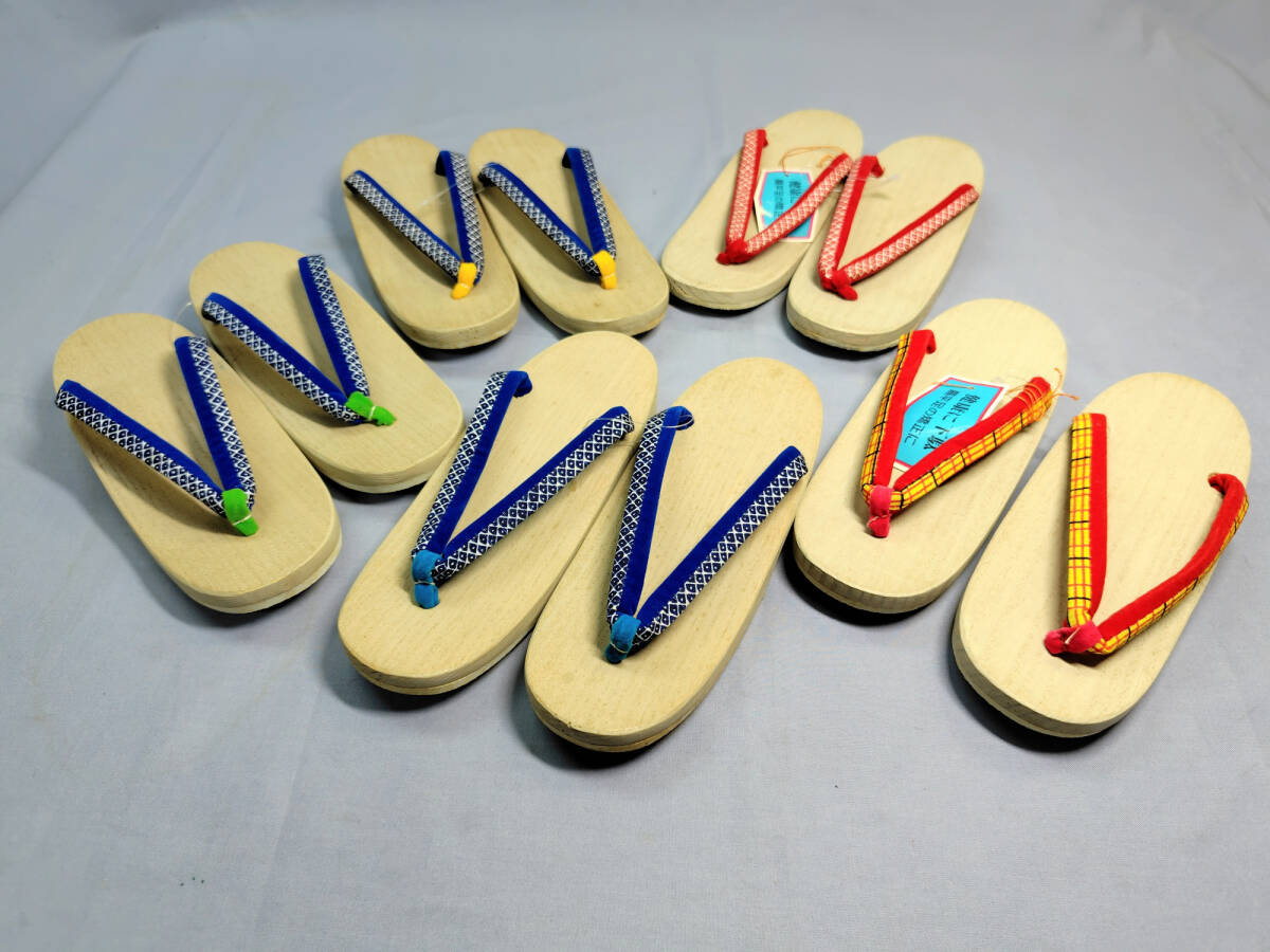 〇④ 子供用 桐下駄 5足 9才〜10才用 4号 21㎝ 長期保管品のため底ゴムに劣化あり 下駄 キッズ 夏祭り〇未使用保管品拍卖