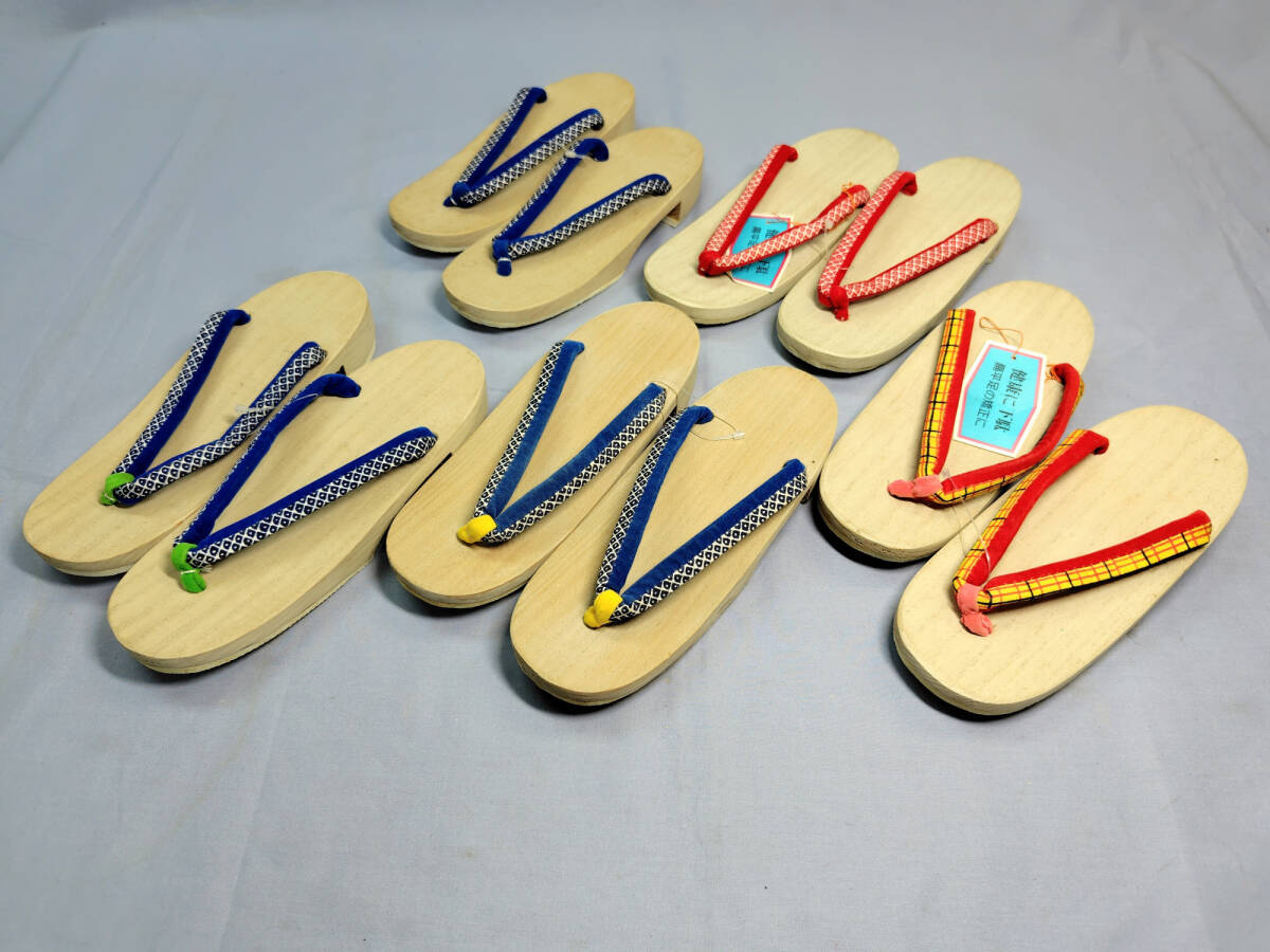 〇⑤ 子供用 桐下駄 5足 9才〜10才用 4号 21㎝ 長期保管品のため底ゴムに劣化あり 下駄 キッズ 夏祭り〇未使用保管品拍卖