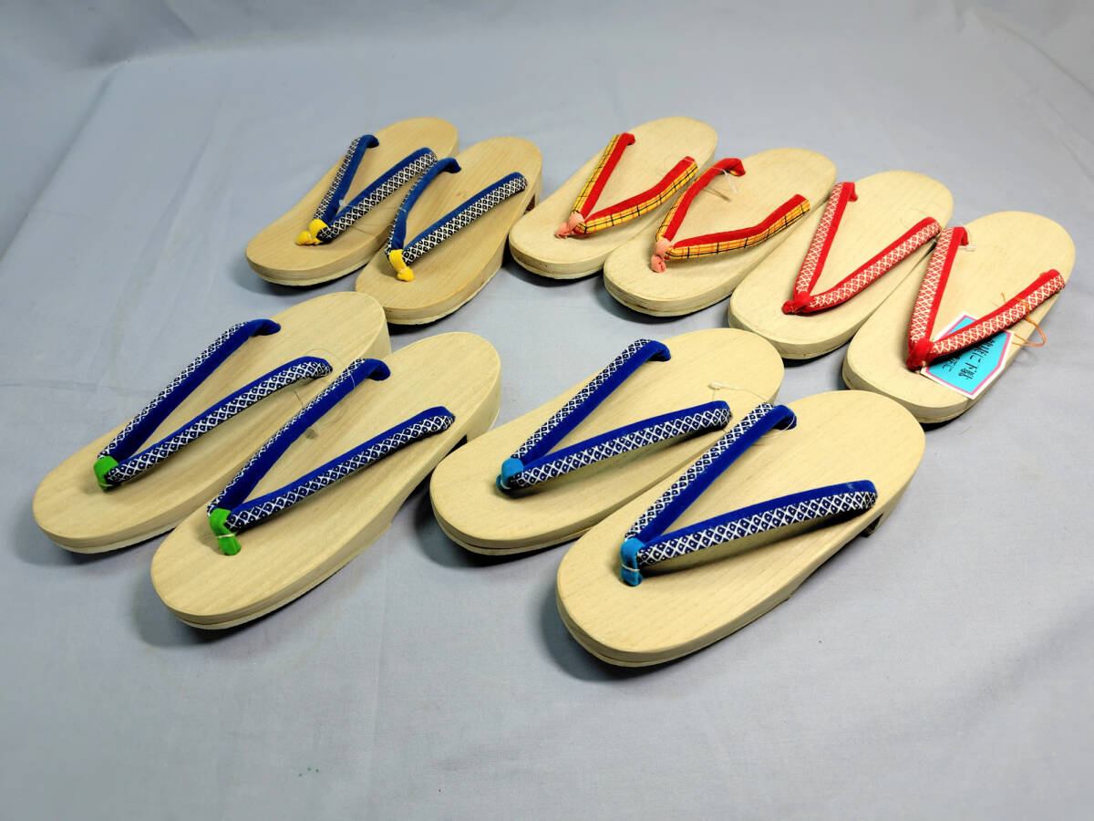 〇⑥ 子供用 桐下駄 5足 9才〜10才用 4号 21㎝ 長期保管品のため底ゴムに劣化あり 下駄 キッズ 夏祭り〇未使用保管品拍卖