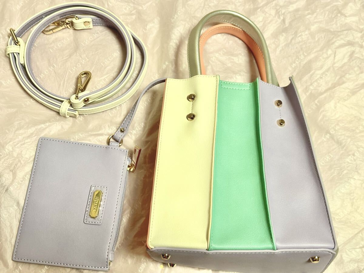 ☆DIANA☆★未使用品★ ダイアナ トートバッグ ハンドバッグ ショルダーバッグ 2WAY パステルカラー系 カラフル バッグ拍卖