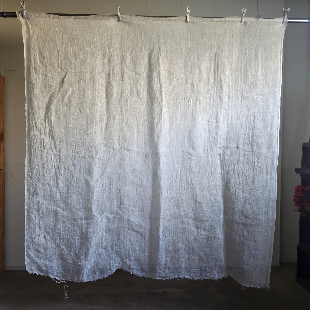 希少 古布 木綿 白蚊帳 古裂 ハンドメイド リメイク タペストリー のれん カーテン 暖簾 間仕切り ちくちくインテリア 襤褸 ホワイト拍卖