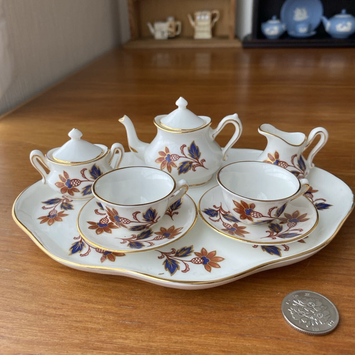 クラウンスタッフォードシャー ミニチュア ティーセット ティーフォーツー拍卖