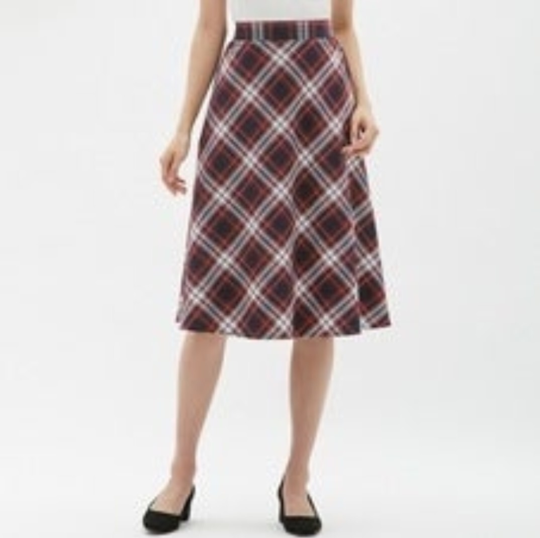 GU バイカラーのフレアスカート ロングスカート拍卖