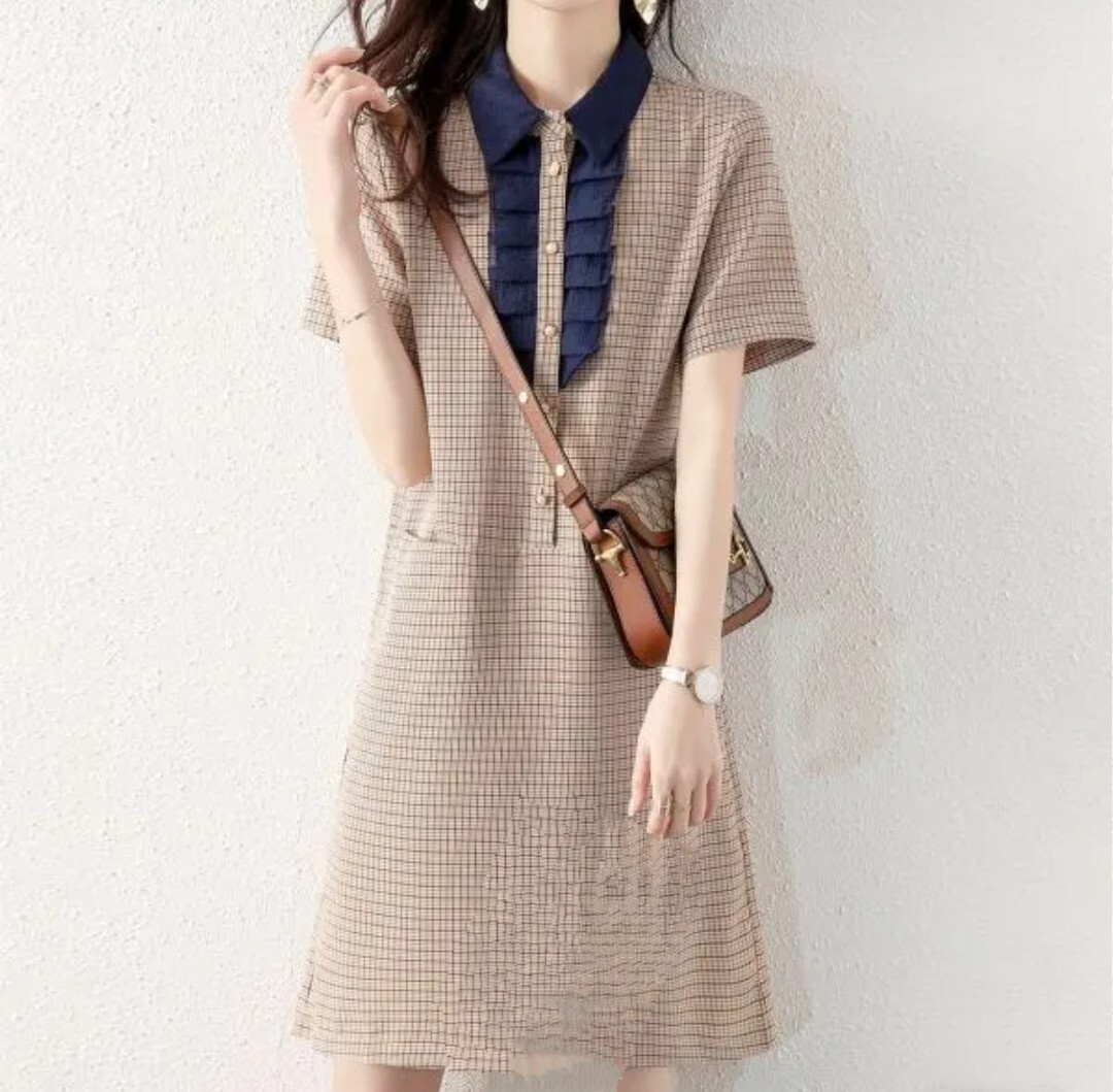 半袖ワンピース きれいめ シャツワンピース拍卖
