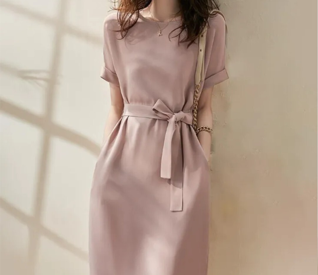 エレガントAラインシャツワンピース ワンピース ひざ丈拍卖