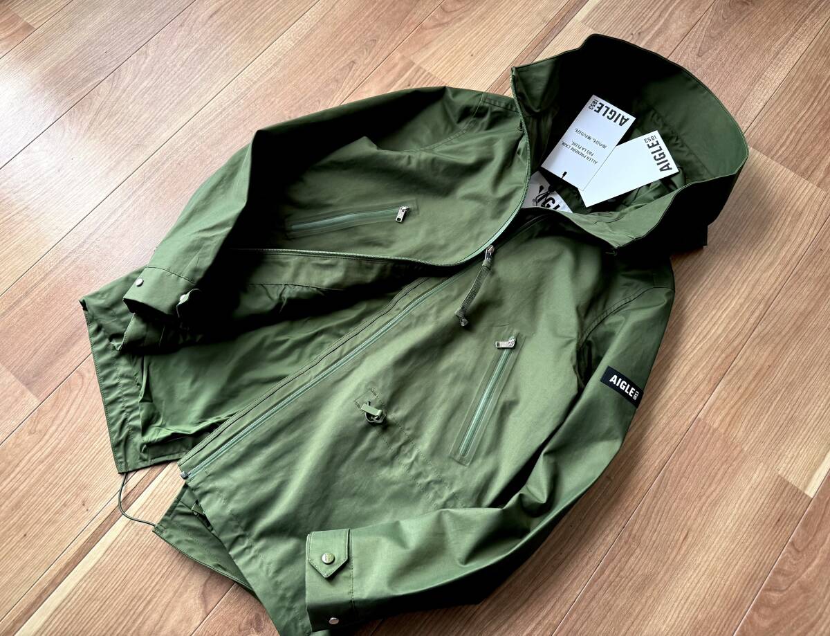 46,200円★ AIGLE / 防水・透湿 / フィッシュテールフーデッドジャケット / グリーン / 34 エーグル フード ジャケット モッズ コート拍卖