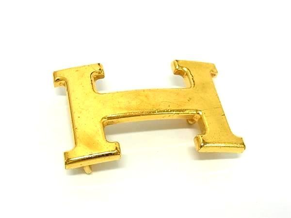 1円 HERMES エルメス コンスタンス H バックルのみ ベルトバックル ベルト用金具 メンズ レディース ゴールド系 BP3228拍卖