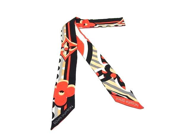 1円 LOUIS VUITTON ルイヴィトン M76187 バンドー BB ポップ モノグラム ツイリー リボンスカーフ レディース レッド系 FS1513拍卖