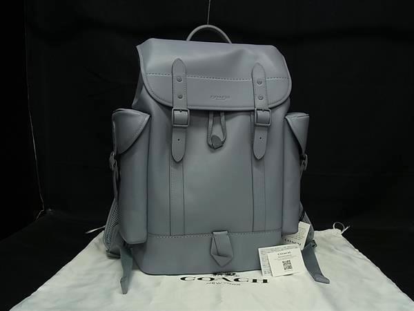 ■新品■未使用■ COACH コーチ CR846 レザー リュックサック バックパック デイパック レディース ライトブルー系 FG9087拍卖