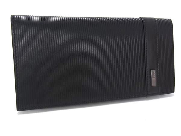 ■極美品■ ARMANI COLLEZIONI アルマーニ コレッツィオーニ レザー 二つ折り 長財布 ウォレット 札入れ 小銭入れ ブラック系 DJ6252拍卖