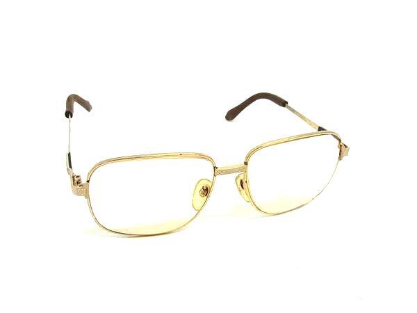 ■極美品■ Burberrys バーバリーズ 57□15 140 度入り 眼鏡 メガネ めがね メンズ レディース ゴールド系×ブラウン系 DJ1169拍卖