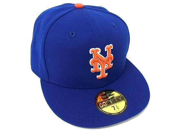 ■新品■未使用■ NEWERA ニューエラ ニューヨーク メッツ ポリエステル ベースボールキャップ 帽子 ブルー系×オレンジ系 BK8184拍卖