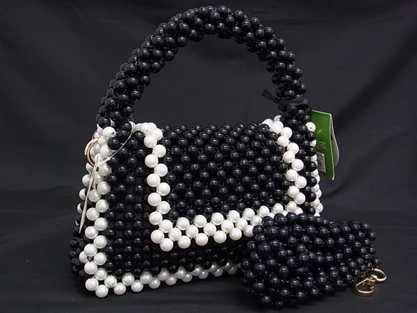 ■極美品■ kate spade ケイトスペード ターゲット ブロック ビーズ 2WAY クロスボディ ハンドバッグ ショルダーバッグ ブラック系 FH8706拍卖