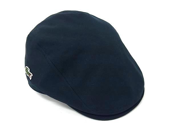 ■新品■未使用■ LACOSTE ラコステ コットン100%キャスケット 帽子 表記サイズ 58cm メンズ ネイビー系 BN3603拍卖